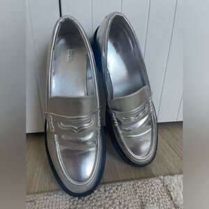 Zara metallic loafers